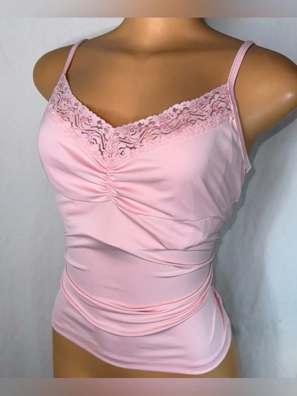 Pierre Cardin Light Pink Lace-Trim Camisole